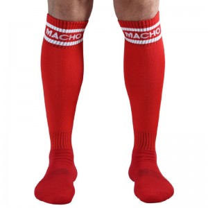 Men's red long socks One size fits all by MACHO