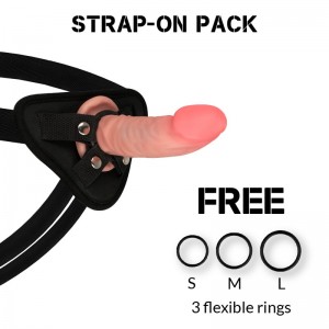 Strap-on harness with TIGER 14 cm dual-density realistic dildo by ROCK ARMY