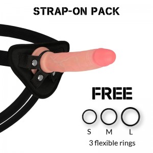 Strap-on harness with realistic silicone dildo AVENGER 19 cm by ROCK ARMY