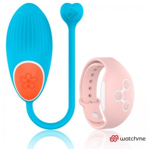 Light blue/pink vibrating egg with remote control WATCHME by WEARWATCH