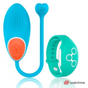 Heavenly/Aquamarine vibrating egg with remote control WATCHME by WEARWATCH