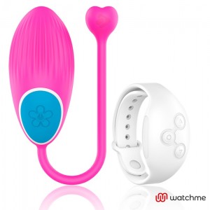 Fuchsia/White vibrating egg with remote control WATCHME by WEARWATCH