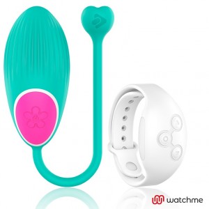 Aquamarine/White vibrating egg with remote control WATCHME by WEARWATCH