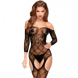 Black lace garter Bodystocking from the TOP-NOTCH collection Size S-L by PENTHOUSE