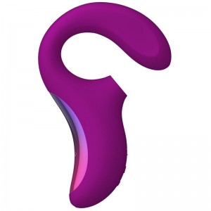 Deep pink ENIGMA pulsed air stimulator and G-Spot vibrator from LELO
