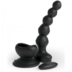 Vibrating anal chain with removable suction cup base Wall Banger Beads Black by 3SOME
