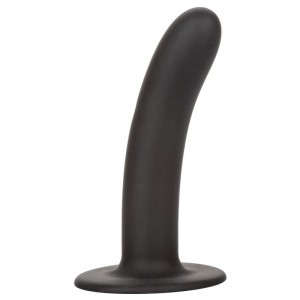 Smooth curved silicone dildo "BOUNDLESS" 15.3 cm suitable for harnesses by CALEXOTICS