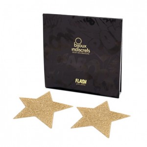 Golden stars nipple covers from the FLASH series by BIJOUX INDISCRETS