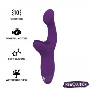 Vibratore A-Spot e stimolatore clitoride REWOKISS viola di REWOLUTION