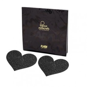 Nipple Covers Heart black series FLASH by BIJOUX INDISCRETS