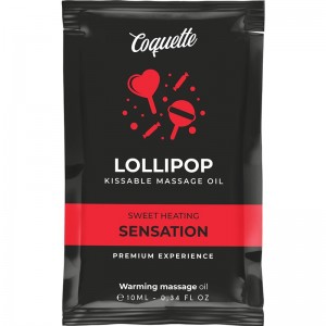 Kissable massage oil lollipop flavor warming effect 10 ml by COQUETTE