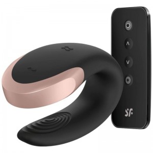 DOUBLE LOVE LUXURY Black Double Vibrator for Couples by SATISFYER
