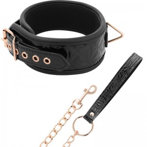 Faux leather collar with leash from the BEGME BLACK EDITION series.