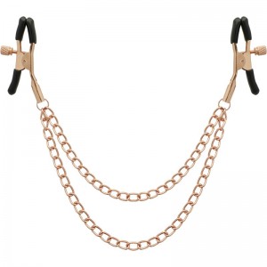 Nipple clamps with gold chain by BEGME BLACK EDITION