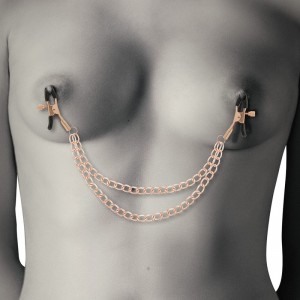 Nipple clamps with gold-colored chain from COQUETTE's Fantasy Series