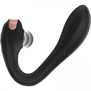 Black flexible vibrator and pulsed air stimulator from OHMAMA