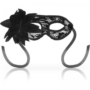 Elegant black lace mask with flower by OHMAMA