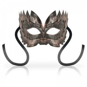 Venetian mask with copper-colored reliefs by OHMAMA