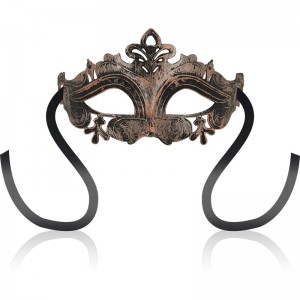 Copper-colored Venetian-style mask with reliefs by OHMAMA