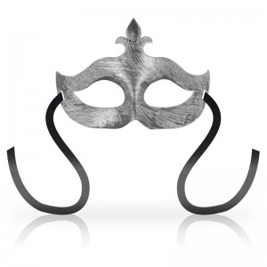 Silver-colored Venetian mask "FLEUR DE LIS" by OHMAMA