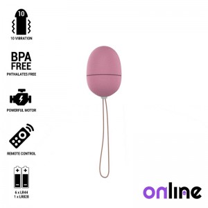 Pink vibrating ovule size S with remote control from ONLINE