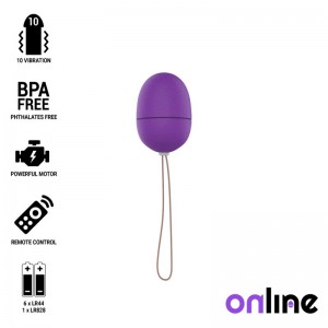 Purple vibrating ovule size S with remote control from ONLINE