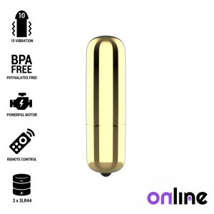 Gold-colored Mini Vibrating Bullet from ONLINE