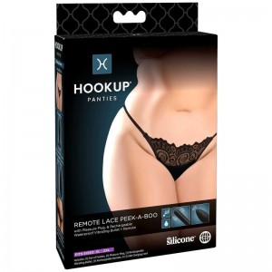 Lace panties with plug and vibrating bullet with remote control PEEK A BOO Plus Size XL-2XL by HOOK UP