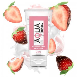Strawberry cream flavored lubricant 50 ml by AQUA TRAVEL