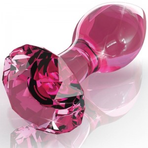 Plug anale in vetro rosa stile diamante ICICLES N°79 di PIPEDREAM