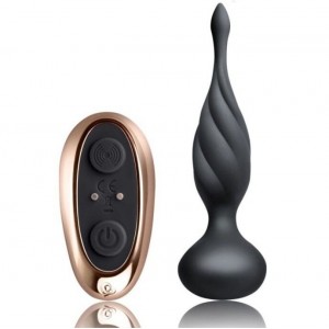 DISCOVER Black vibrating anal stimulator with remote control by ROCKS OFF
