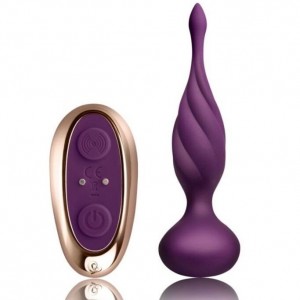 DISCOVER Purple vibrating anal stimulator with remote control by ROCKS OFF
