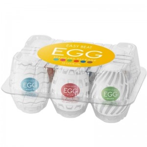 Confezione EASY BEAT di 6 masturbatori eggs di TENGA