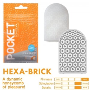 HEXA BRICK portable disposable masturbator from TENGA's POCKET series