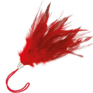 Red stimulating feather 13 cm by OHMAMA FETISH