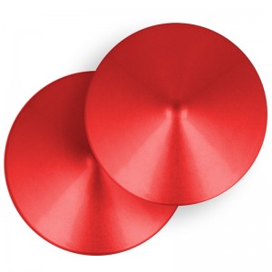 Round red nipple covers by OHMAMA FETISH
