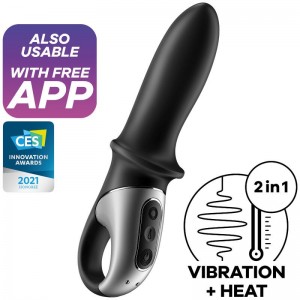 HOT PASSION Black heat-effect anal vibrator from SATISFYER