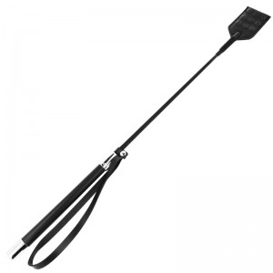 Black faux leather whip with metal pegs from OHMAMA