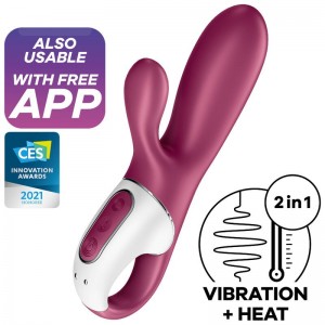 HOT BUNNY Purple Rabbit and G-Spot Vibrator with Heat Effect by SATISFYER