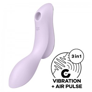 Pulsed air stimulator and vibrator CURVY TRINITY 2 Purple by SATISFYER