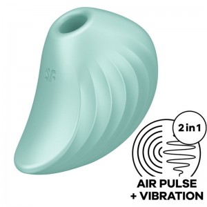 Stimolatore ad aria pulsata + vibrazione Air Pulse PEARL DIVER Green di SATISFYER