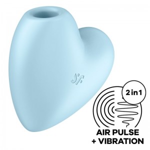 AIR PULSE CUTIE HEART blue air stimulator and vibrator from SATISFYER