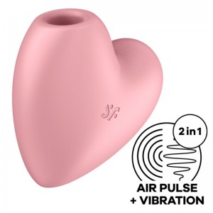Stimolatore ad aria e vibratore AIR PULSE CUTIE HEART rosa di SATISFYER