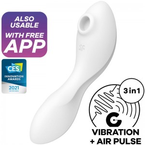Pulsed Air Stimulator and Vibrator CURVY TRINITY 5 White by SATISFYER