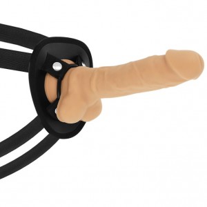 Strap-on harness with 18 x 3.3 cm realistic cock dildo by COCK MILLER
