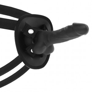 Imbracatura Strap on con Dildo pene realistico nero da 13 x 3 cm di COCK MILLER