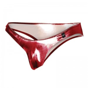 Slip bikini a vita bassa Rosso lucido Taglia L di CUT4MEN