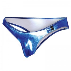 Slip bikini a vita bassa Blu lucido Taglia S di CUT4MEN