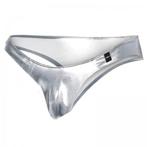 Shiny Silver Low Waist Bikini Briefs Size L by CUT4MEN