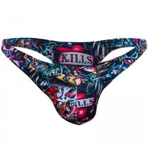 Thong provocative tattoo pattern Size L by CUT4MEN